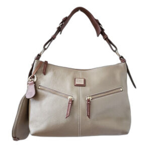 Dooney & Bourke tan hobo shoulder bag includes makeup bag and Key ring
